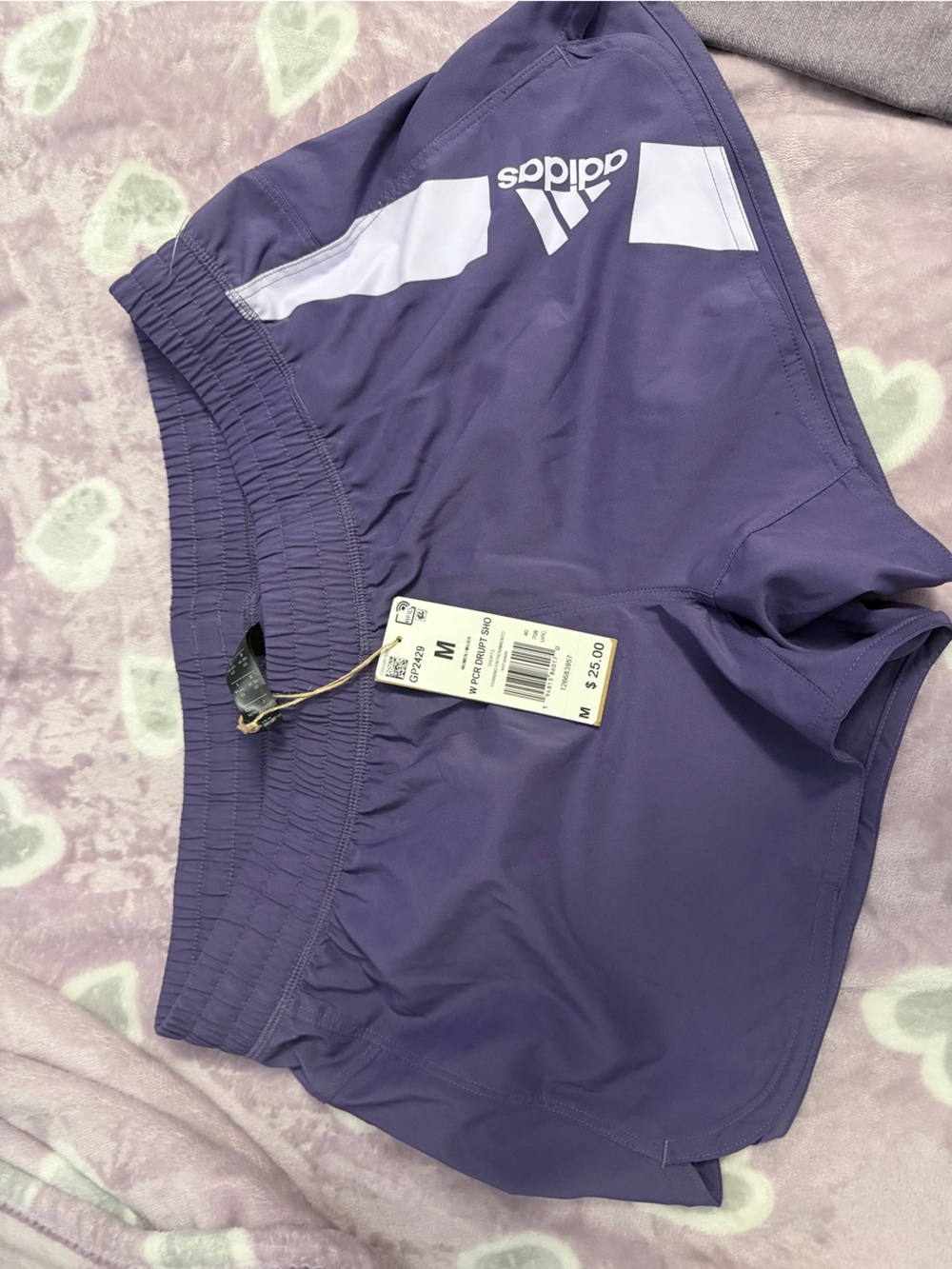 adidas Women's Purple Athletic Shorts with White Accents